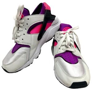 Nike Air Huarache White Black Hyper‎ Pink Sneakers DH4439-109 Womens Size 10